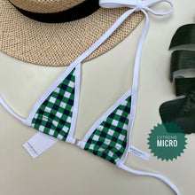 Load image into Gallery viewer, Green Gingham White Trim Top
