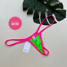 Load image into Gallery viewer, Hot Pink Trim Neon Green Bikini Bottom