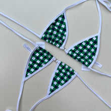 Load image into Gallery viewer, Green Gingham White Trim Top