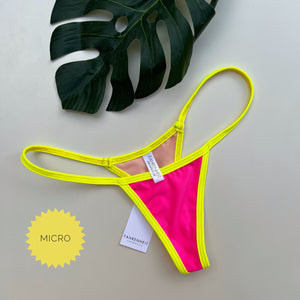Neon Yellow Trim Hot Pink Bikini Bottom