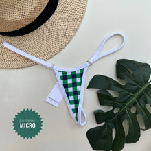 Load image into Gallery viewer, Green Gingham White Trim Bottom