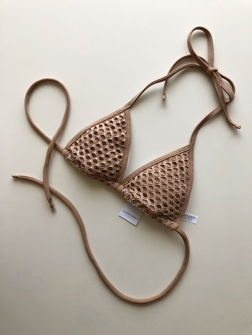 Micro Fishnet Top - Brown Bikini Top  - Fahrenheit Swimwear