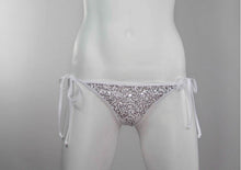 Load image into Gallery viewer, Silver Sequins Sparkle Tie Sides Bikini Bottom - Fahrenheit Swimwear