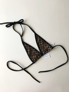 Black Net with Nude Lining Extreme Micro Tanning Bikini_Fishnet Bikini_Mesh Bikini_Fahrenheit Swimwear