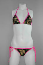 Load image into Gallery viewer, Hot Pink Camouflage Tie Sides Scrunch Bikini Set - Americana - Army Girl Bikini - Fahrenheit Swimwear