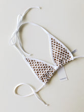 Load image into Gallery viewer, White Extreme Micro FIsh Net with Nude Lining Bikini Top - Fahrenheit Swimwear