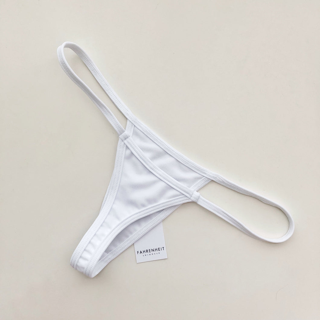 White Micro Bikini Bottom - Fahrenheit Swimwear