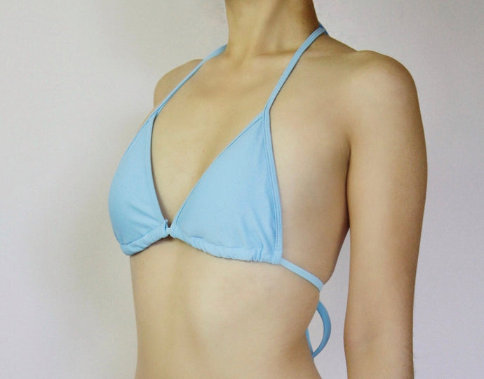 Sky Blue Triangle Top and Hipster Bottom Bikini Set - Fahrenheit Swimwear