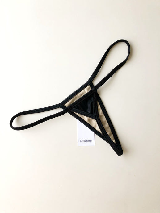 Fahrenheit Swimwear_Black Thong G String Stripper Bikini_Cheeky T Back_Tiny Bikini