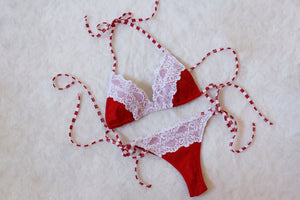 Christmas Lace Bikini - Santa Baby - Christmas Bikini Costume - Fahrenheit Swimwear