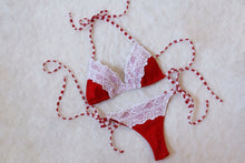 Load image into Gallery viewer, White Lace Christmas Bikini - Fahrenheit Swimwear