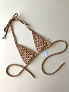 Fahrenheit Swimwear Nude Net Bottom_Nude Skin Colored Fish Net Mesh with Lining Stripper Tiny G String Thong Bikini