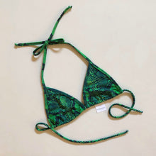 Load image into Gallery viewer, Emerald Green Snakeskin Bikini - Animal Print Small Bikini