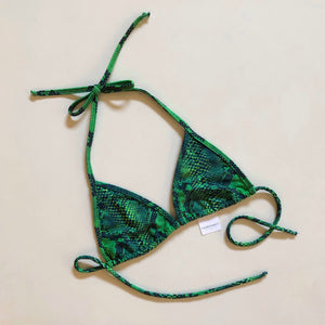 Emerald Green Snakeskin Bikini - Animal Print Small Bikini
