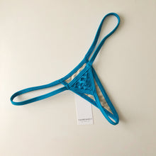 Load image into Gallery viewer, Turquoise - Blue Fishnet Extreme Micro Bottom - Fahrenheit Swimwear