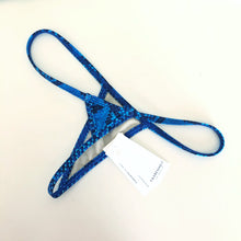 Load image into Gallery viewer, Blue Python Extreme Micro Cheeky Thong Bikini - Fahrenheit Swimwear