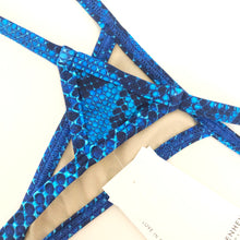 Load image into Gallery viewer, Royal Blue Snakeskin Extreme Micro String Bottom