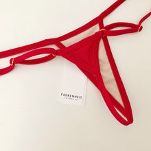 Load image into Gallery viewer, Adjustable Extreme Micro Bikini Bottom - Red Pride Bikini Bottom - Thong Cheeky Adjustable Ring Bikini - Cheeky G String Bikini - Fahrenheit Swimwear
