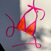 Load image into Gallery viewer, Hot Pink Trim Orange Bikini Top