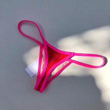 Load image into Gallery viewer, Hot Pink Trim Red Bikini Bottom