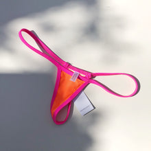 Load image into Gallery viewer, Hot Pink Trim Orange Bikini Bottom