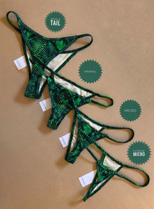 Emerald Snakeskin Tie Sides Bottom