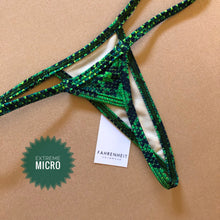 Load image into Gallery viewer, Emerald Snakeskin Tie Sides Bottom
