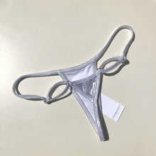 Load image into Gallery viewer, Silver Metallic Extreme Micro Adjustable Bikini Bottom - Fahrenheit Swimwear