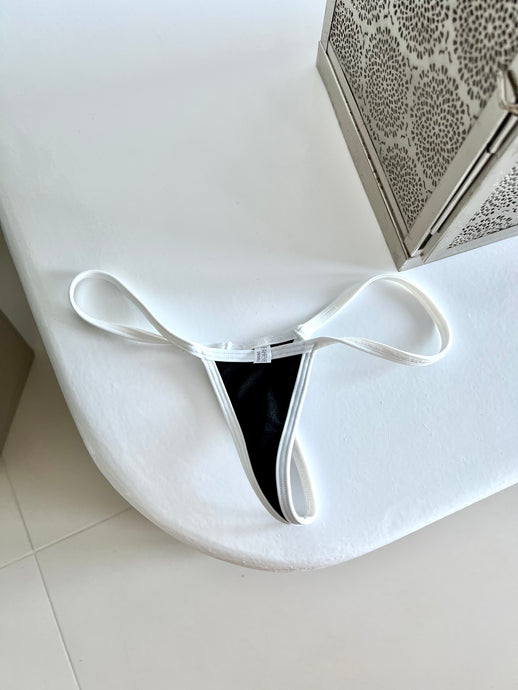 White and Black Extreme Micro Bikini Bottom - Fahrenheit Swimwear